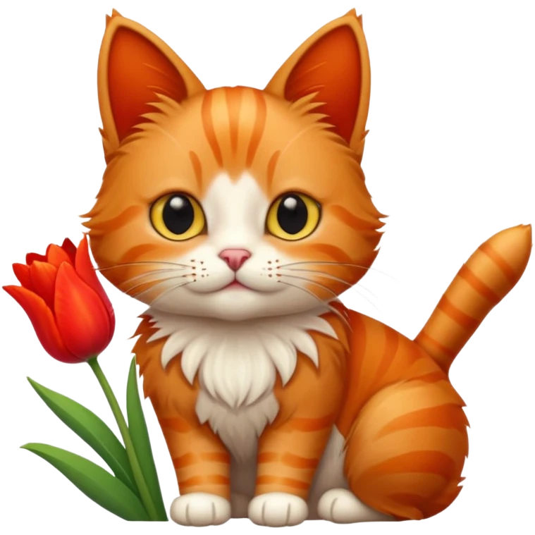 Cat with tulip emoji