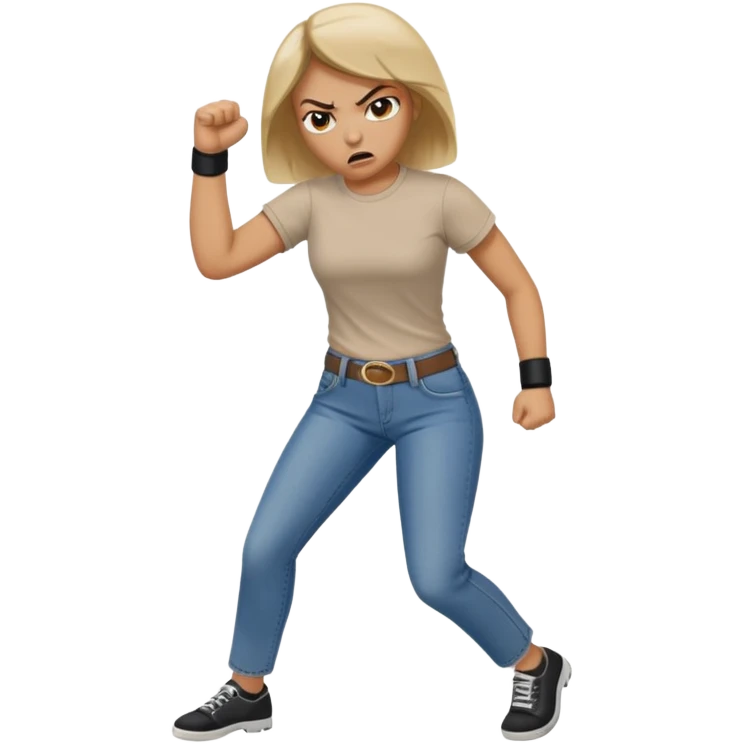 Woman angry kickin emoji