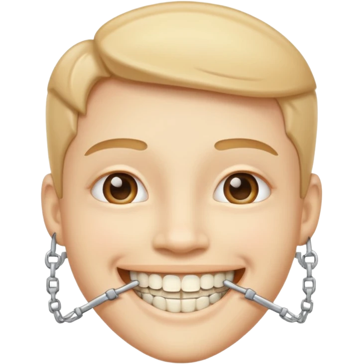 Emoji sonriente con brackes en los dientes  emoji