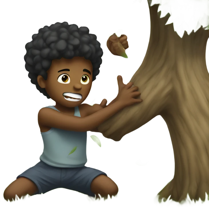 Boy being attacked by a tree  emoji