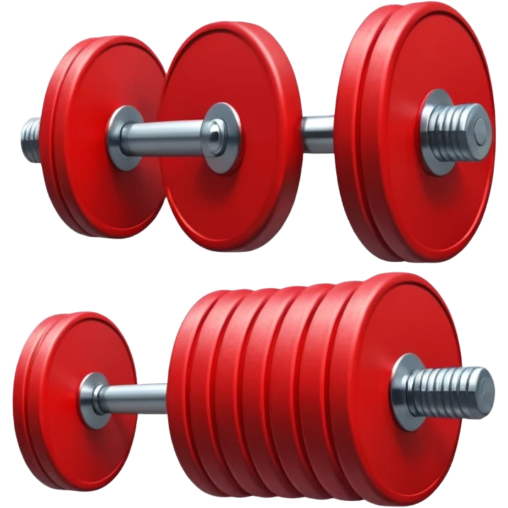 one red dumbbell, single fitness weight emoji