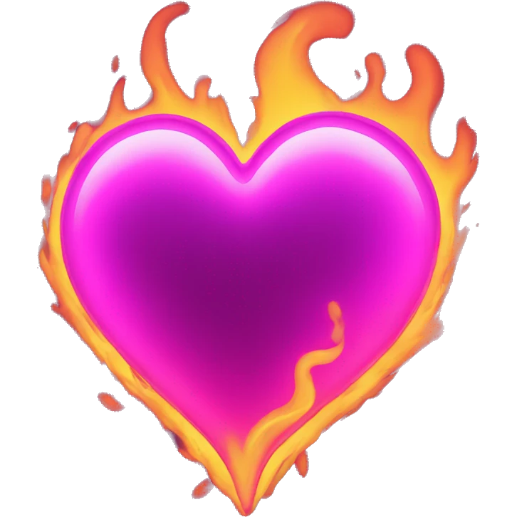 neon heart on fire emoji
