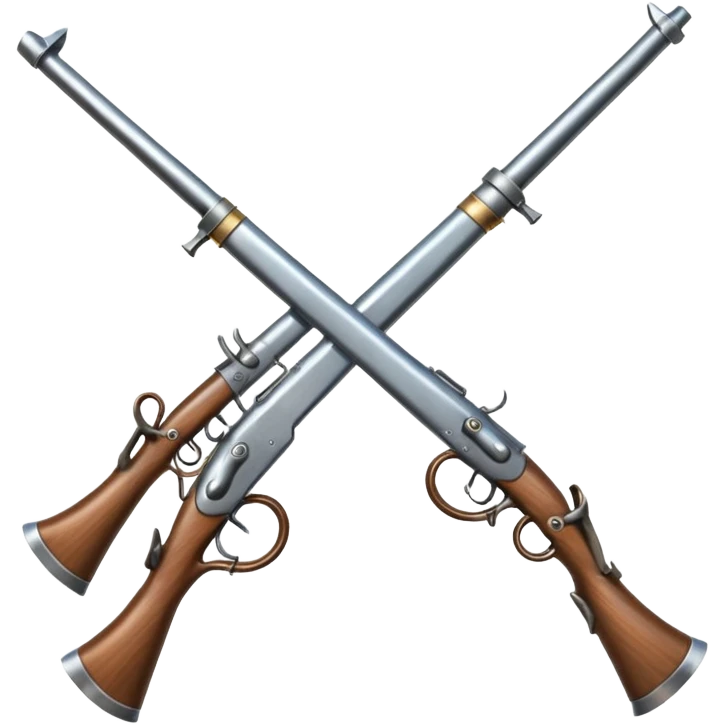 create an emoji similar to the crossed swords emoji, but instead of swords use muskets, recreating the infantry simbol but as an emoji emoji