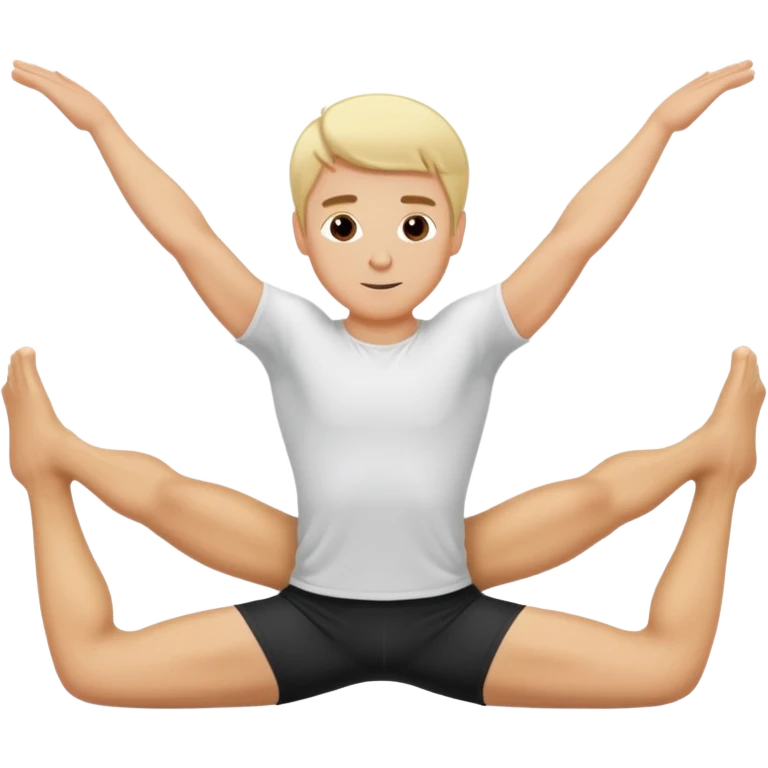 white man with short blonde hair doing the SPLITS emoji