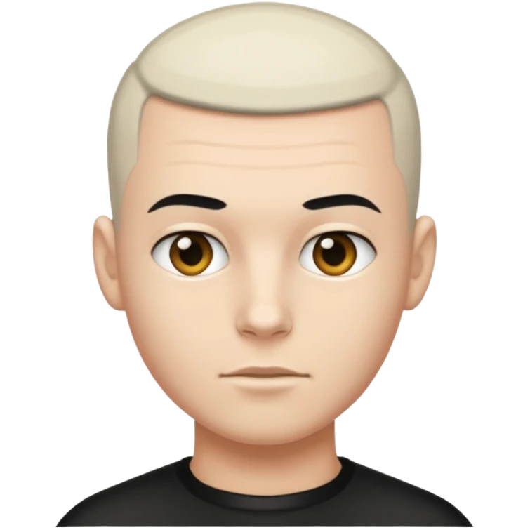 Un mec avec blanc avec une buzz cut noir  emoji