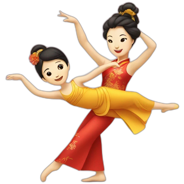 Danseuse chinoise et son enfant  emoji