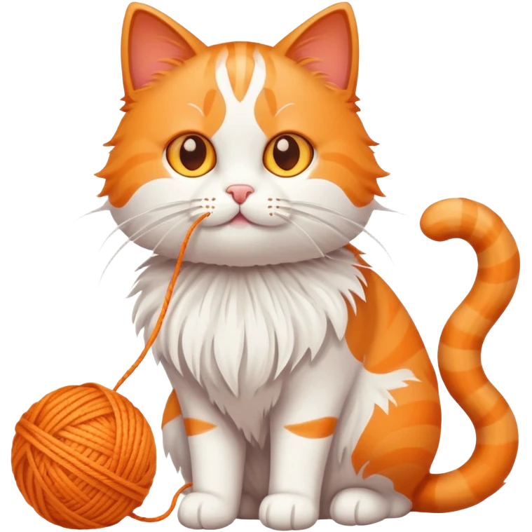 Cat playing with love emoji