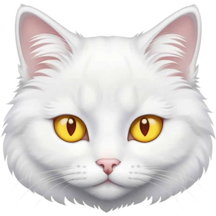 Pure white cat with yellow eyes emoji