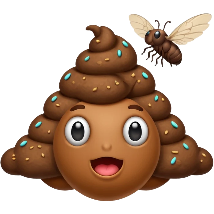 flying poop emoji