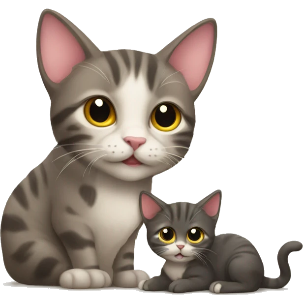 father cat and baby kitten emoji