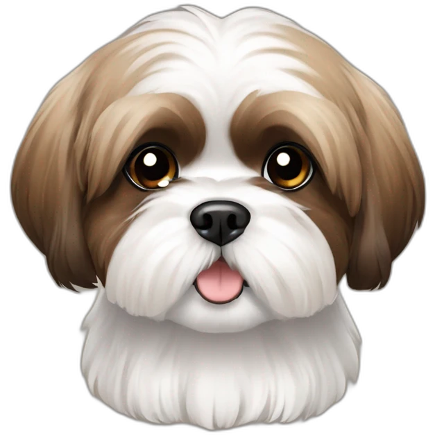 white and brown short haired shih tzu emoji