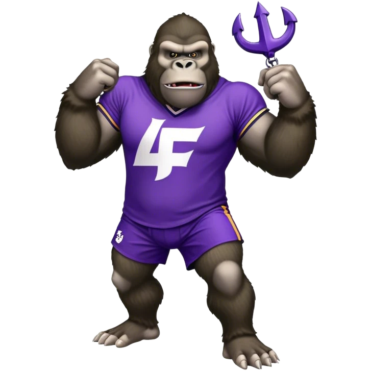 king kong wearing afl dockers jersey white and purple anchor emoji