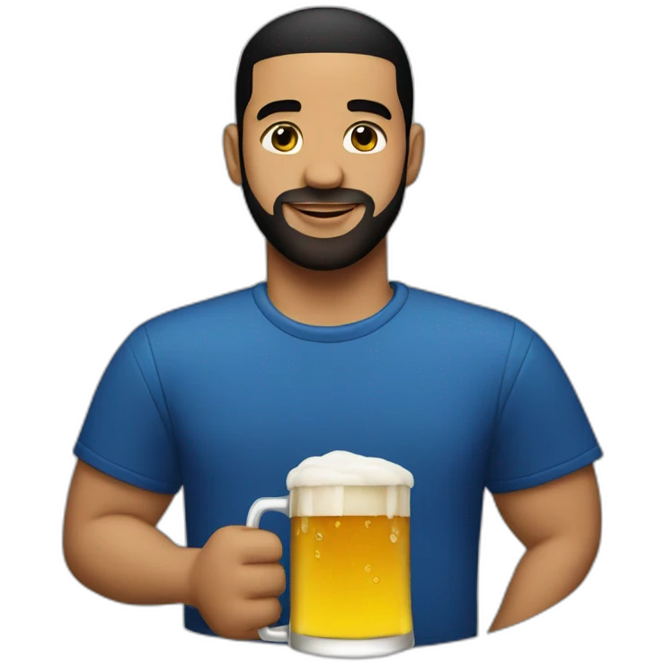 Drake with a beer emoji