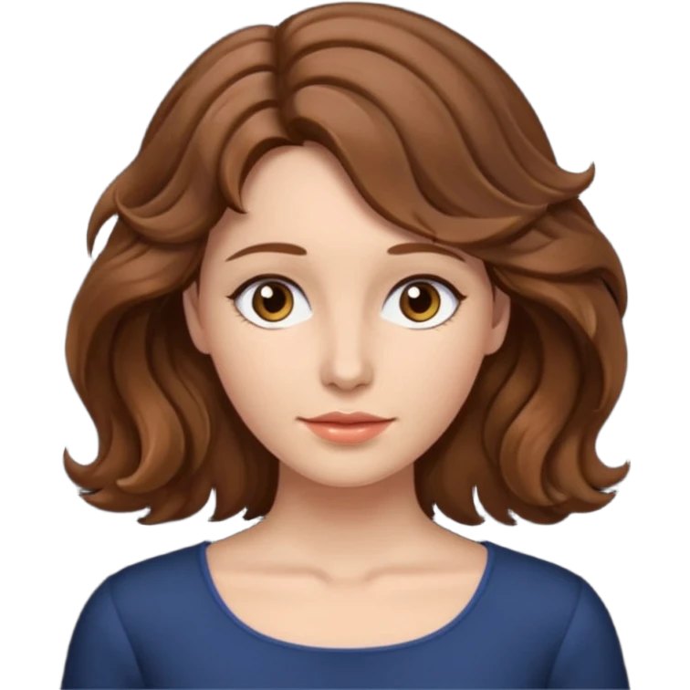 brown wavy hair woman, only face, no neck or torso showing emoji