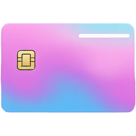 Vaporwave color themed credit card emoji, DO NOT INCLUDE NUMBERS OR TEXT emoji