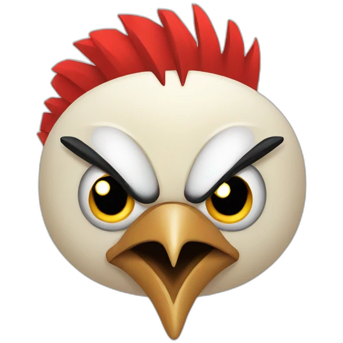 Red angry woodpecker head emoji