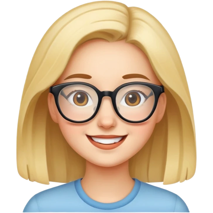 happy girl with glasses emoji