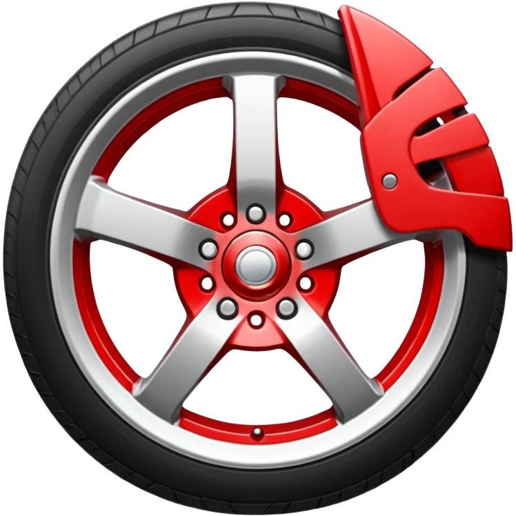 car wheel with red caliper emoji