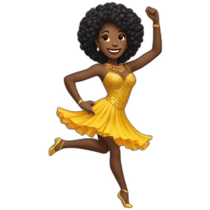 Black woman dancing samba emoji