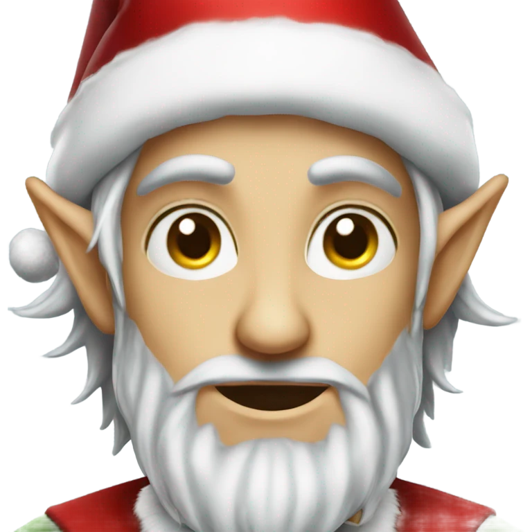 rogue male elf fantasy wearing santa hat emoji