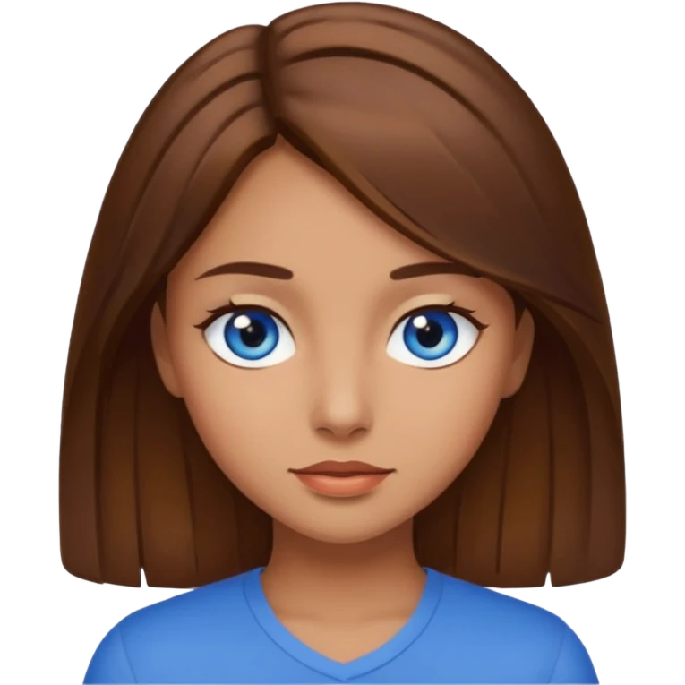  brown hair girl with blue eyes and olive skin emoji