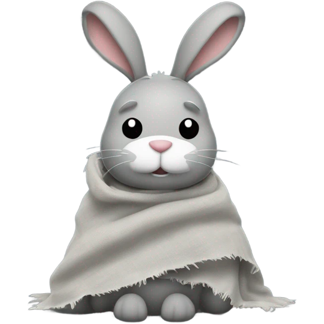grey raggedy bunny security blanket emoji