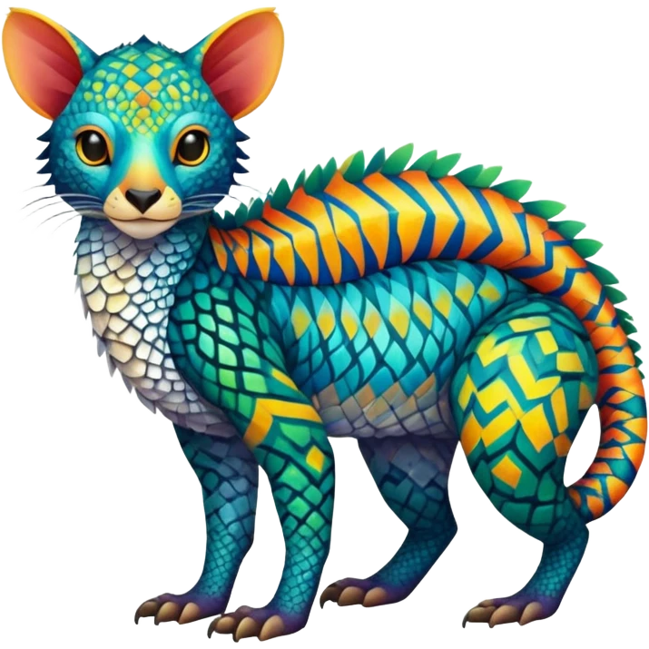 Colorful Exotic Tropical Trico-Vernid-Fionbri-hybrid (full body) emoji