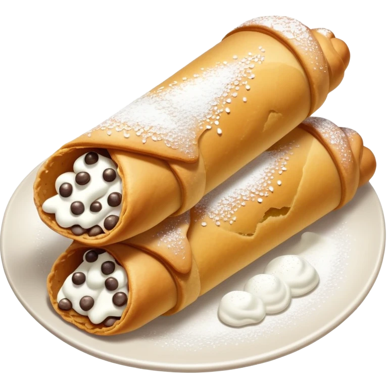 Fancy cannoli on a plate emoji