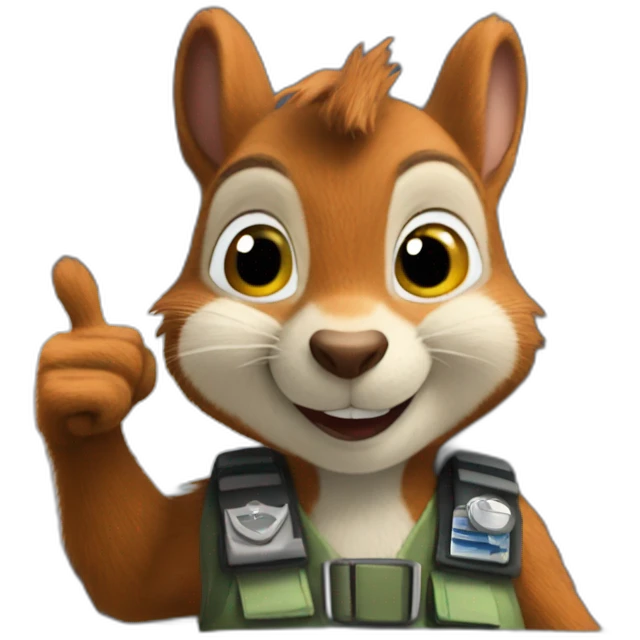 squirrel thumbs up from cockpit emoji