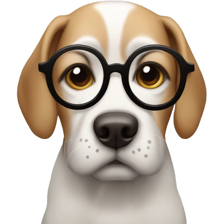 A dog with glasses  emoji