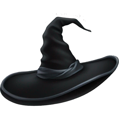 curved full black witch hat emoji