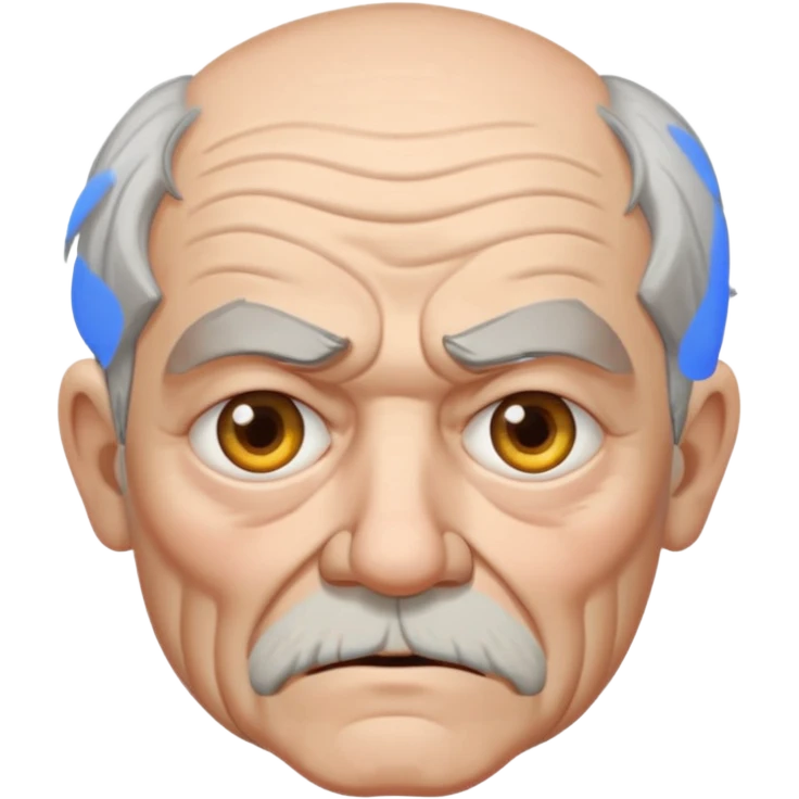 Grumpy old man with one eye emoji