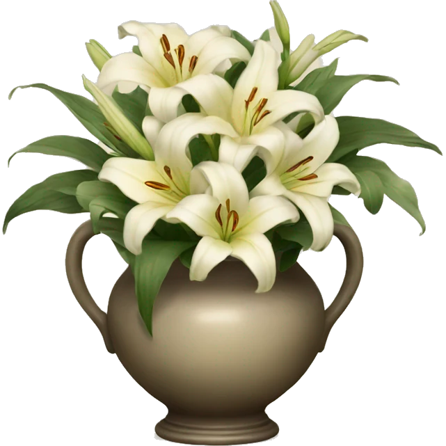 Vintage vase filled with lilies emoji