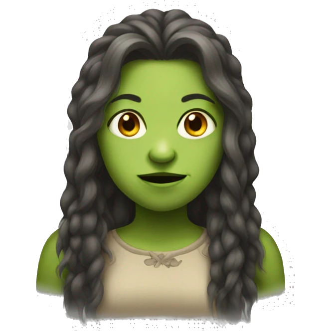 female ogre with long hair emoji