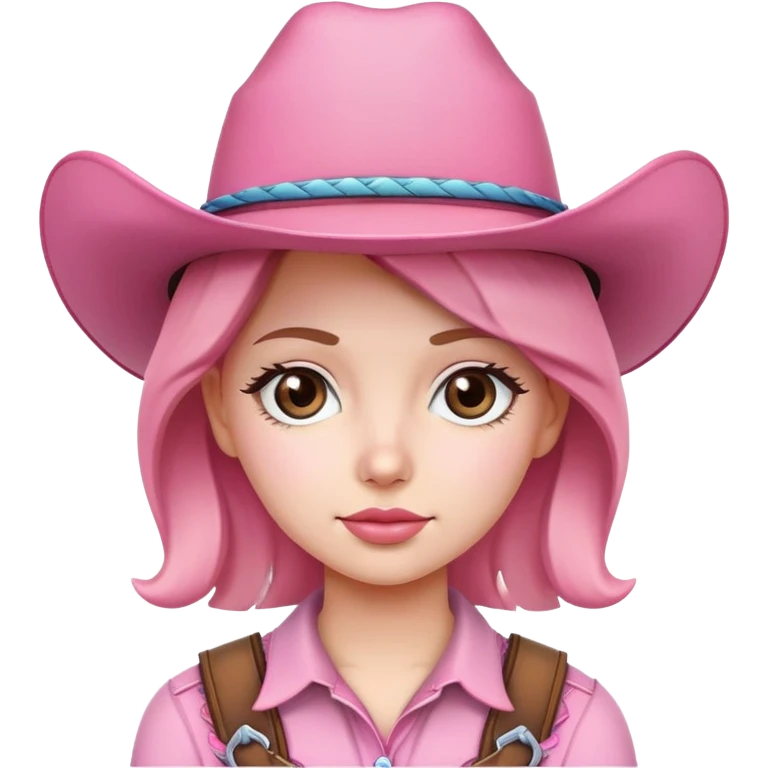 Girl with pink cowboy hat emoji