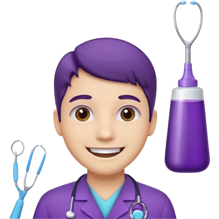 Dentist with purple uniforms  emoji