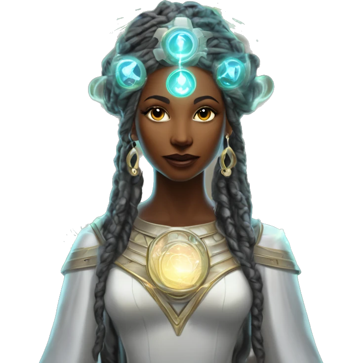 Technomancy Goddess is a mystical being who controls both magic and technology. She can cast spells on technological & Cybernetics Her powers blend the ancient art of magic with advanced cybernetics and technology. She can command machines emoji