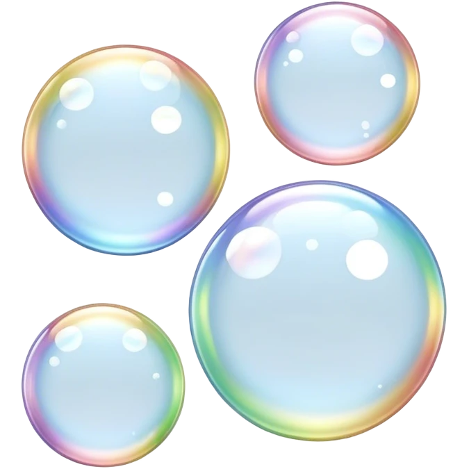 clear soap bubbles of varied sizes emoji