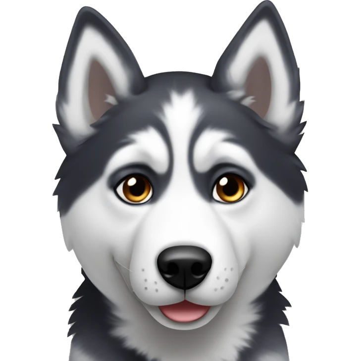Husky  black and white ￼ emoji
