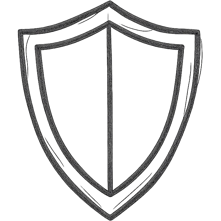 shield icon, hand drawn outline style, sketchy, no fill emoji