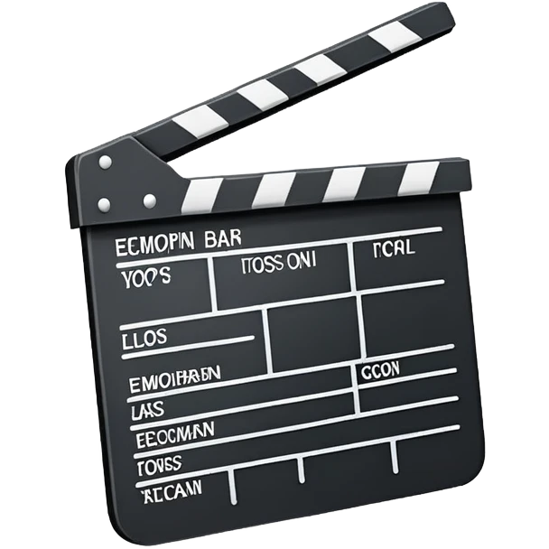 most basic film slate outline possible, stripped down to bare essentials, just a rectangle with clapper bar emoji