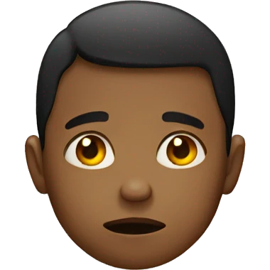 young boy with sad face emoji