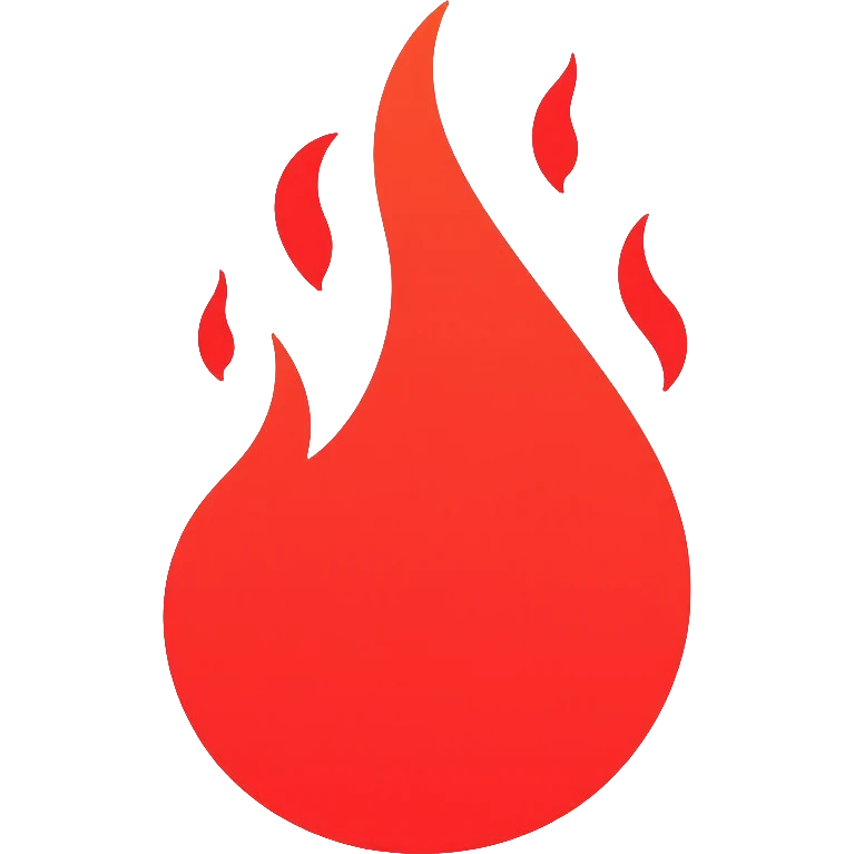 bright red flames, fire with intense red color emoji