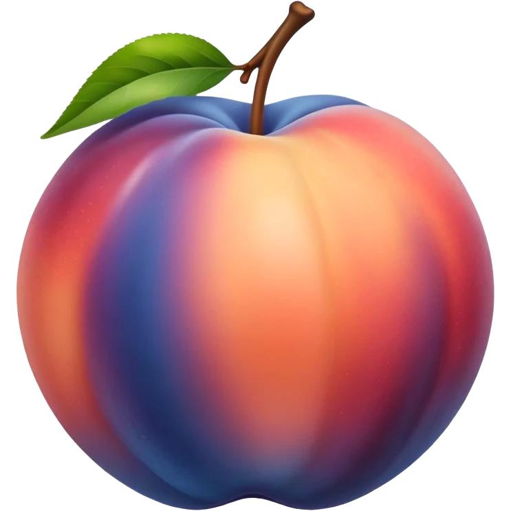 Blue ombré peach plum pluot emoji