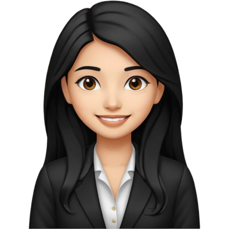A beautiful indian girl Salon owner with blazer in black long hair  emoji