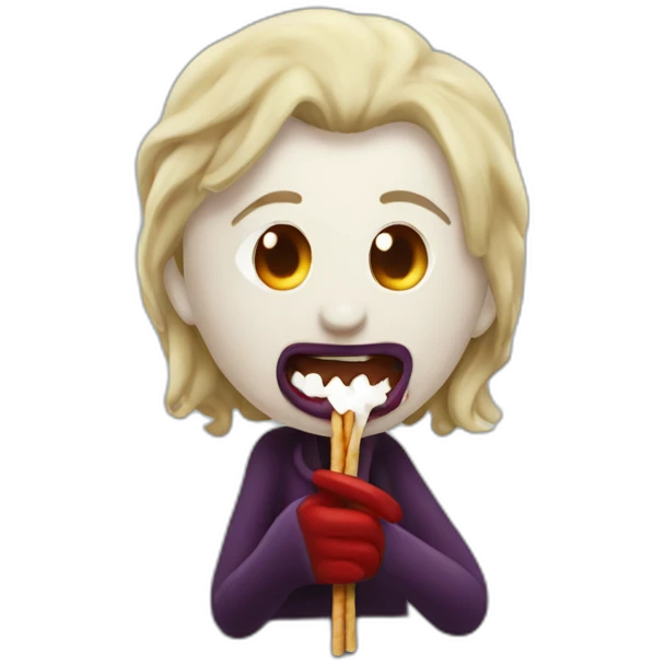 vampire eating pocky sticks emoji