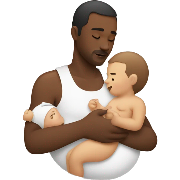 man breast feeding a baby emoji
