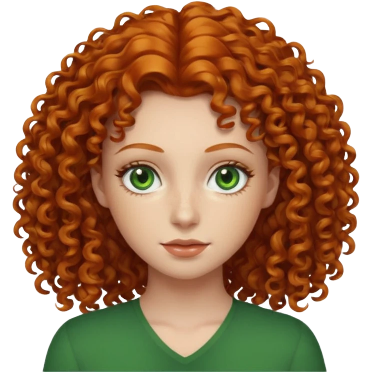 woman with ginger curly hair emoji