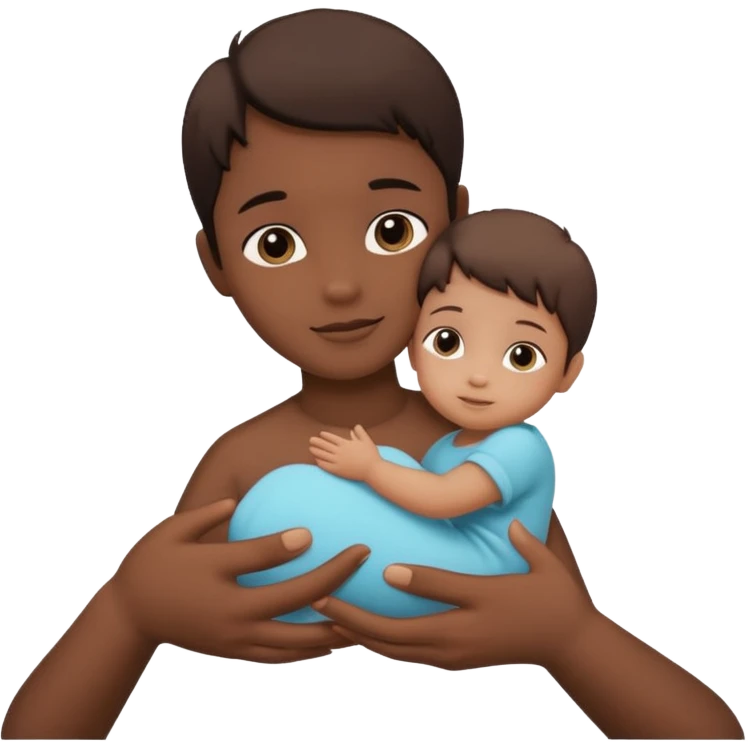 two hands holding a little child silhouette emoji