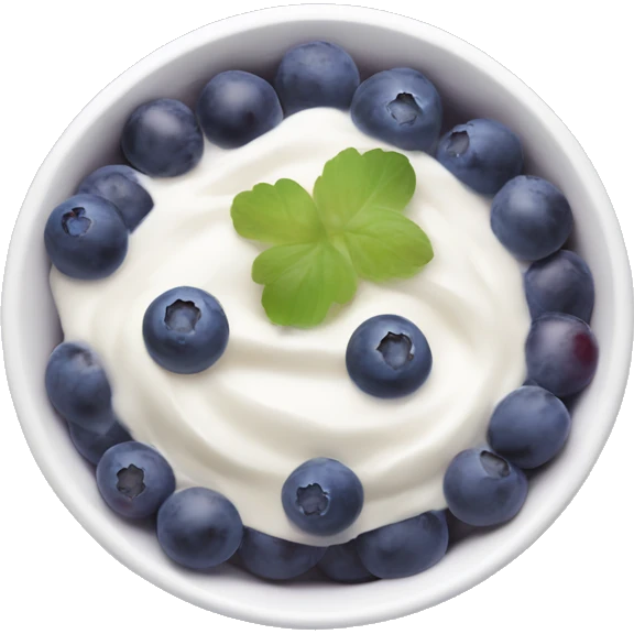 yoghurt bowl with grapes and blueberries emoji